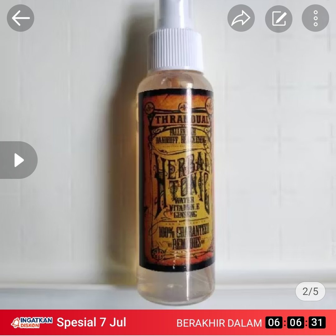 7.7 Thrandual di shopee 🔗id.shp.ee/jPah8Dc

☑️Gratis ongkir seIndonesia*
☑️Sameday/instant jabodetabek
☑️Selalu tersedia
☑️Siap kirim
☑️Co payment segera diproses

Thrandual-vitamin ginseng-Hairtonic #haircare
250ml 🔗id.shp.ee/nBoLumS
100ml 🔗id.shp.ee/4Xv8GAN
