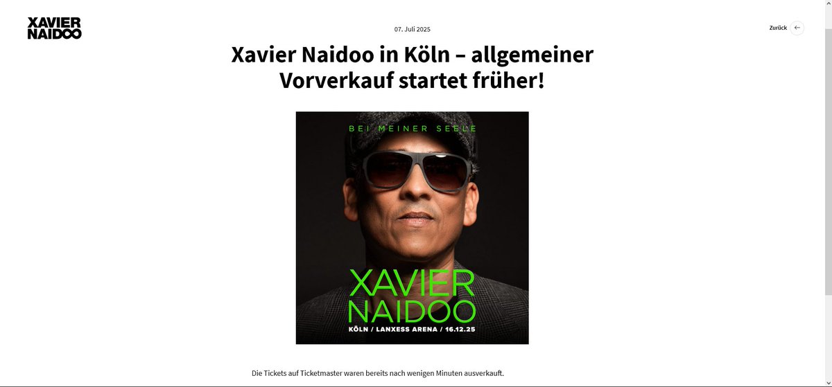 Dinge die im Jahr 2025 wirklich niemand braucht: #XavierNaidoo in #Köln zum Beispiel.