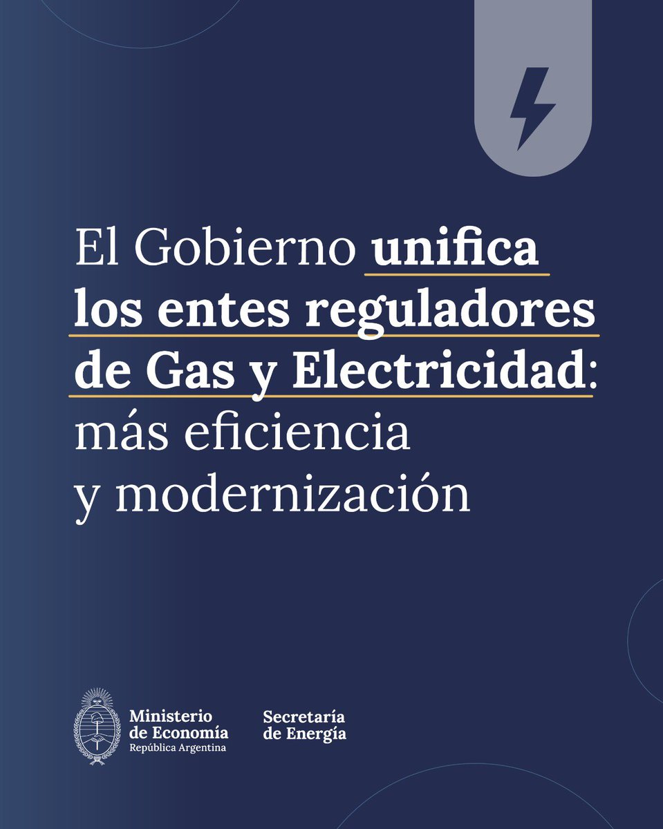 Energia_Ar's tweet image. Siguiendo la Ley de Bases y Puntos de Partida para la Libertad de los Argentinos, se unificaron las funciones de ENARGAS y ENRE bajo el Ente Nacional Regulador del Gas y la Electricidad.
Simplificando estructuras, optimizamos el uso de recursos públicos.
argentina.gob.ar/noticias/el-go…