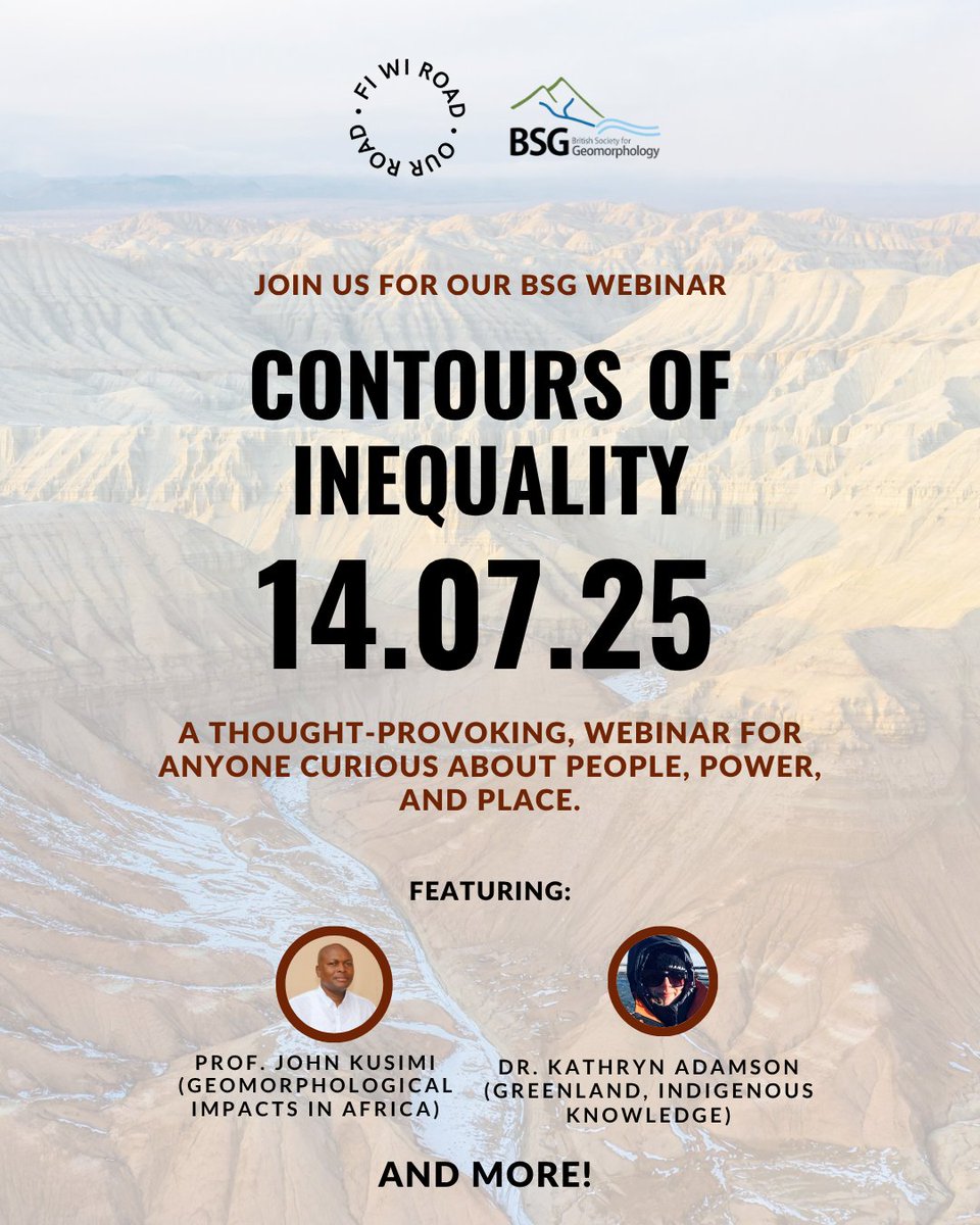 DeTelemaque's tweet image. A great British Society of Geomorphology x Fi Wi Road webinar is coming up on 14/07/2025!
A great British Society of Geomorphology x Fi Wi Road webinar is coming up soon! bkZ_AhhpZj0FaFGeCx_OJDqdtrcARiAPw/viewform?pli=1