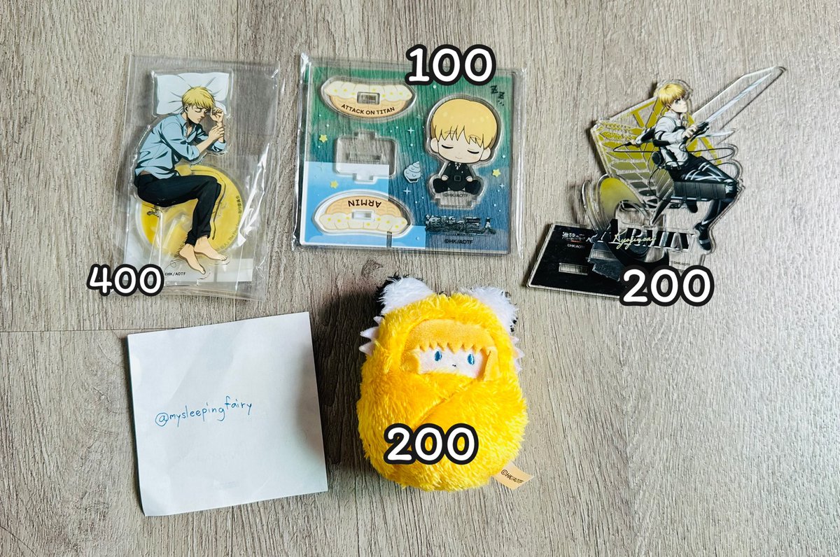 ปล่อยกู้ดหลายด้อมค่ะ
Kw: คาสึฮะ , อาร์มิน , เคนมะ , อาบิส , ตุ๊กตา , แสตนดี้ , เข็มกลัด

ราคาตามในรูปเลยค่ะ ค่าส่ง 40 บาท
#ตลาดนัดอนิเมะรวมด้อม #ตลาดนัดอนิเมะ #ตลาดนัดไททัน #ตลาดนัดaot #ตลาดนัดไฮคิว #ตลาดนัดhaikyuu #ตลาดนัดมาเชล #ตลาดนัดเกนชิน