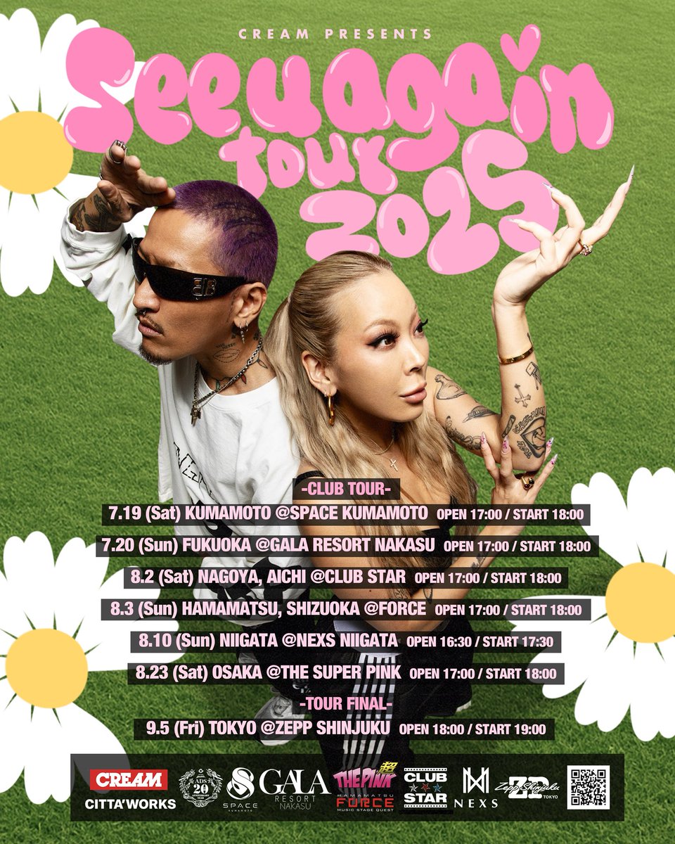 8/10(日) 

CREAM
<a href="/minami_cream/">Minami Minami</a> 
<a href="/staxxt_cream/">Staxx T a.k.a. T'Z BEATZ</a>  ワンマンツアー
See u again Tour 2025 新潟公演
開催決定！

OPEN  16:30
START  17:30

TikTok楽曲チャートで1位を獲得したバイラルヒット「Picky」や「PLAYBOY」 「Girl Like Me」など数々のヒットチューンを持つ「CREAM」がNEXSに登場！

#cream