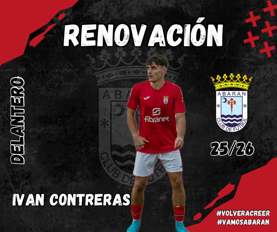 Abaran_cf's tweet photo. 🔴⚫ ¡IVÁN CONTRERAS RENUEVA! ⚫🔴

El Abarán Club de Fútbol se complace en anunciar la renovación de Iván Contreras para la temporada 2025/2026. 💥⚽

El joven delantero seguirá defendiendo nuestros colores un año más, aportando garra, velocidad y compromiso en cada partido. https://t.co/IEih9iSSEX