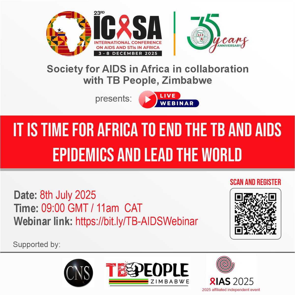 Webinar: It is time for Africa to end the TB and AIDS epidemics and lead the world - mailchi.mp/saafrica/icasa…