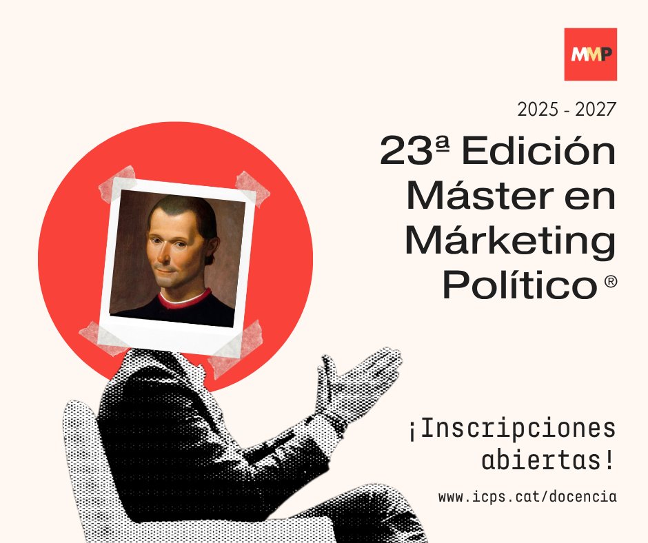 MMP (@uabmmp) on Twitter photo No pierdas la oportunidad de formar parte de la política del futuro.
Inscríbete ya en el Máster en Márketing Político en <a href="/InstitutICPS/">ICPS</a> <a href="/UABBarcelona/">Universitat Autònoma de Barcelona</a> dirigido por Oriol Bartomeus <a href="/obartomeus/">Oriol Bartomeus</a>
Preinscripción hasta 20/10
🎯 tinyurl.com/MMPolitico No pierdas la oportunidad de formar parte de la política del futuro.
Inscríbete ya en el Máster en Márketing Político en <a href="/InstitutICPS/">ICPS</a> <a href="/UABBarcelona/">Universitat Autònoma de Barcelona</a> dirigido por Oriol Bartomeus <a href="/obartomeus/">Oriol Bartomeus</a>
Preinscripción hasta 20/10
🎯 tinyurl.com/MMPolitico