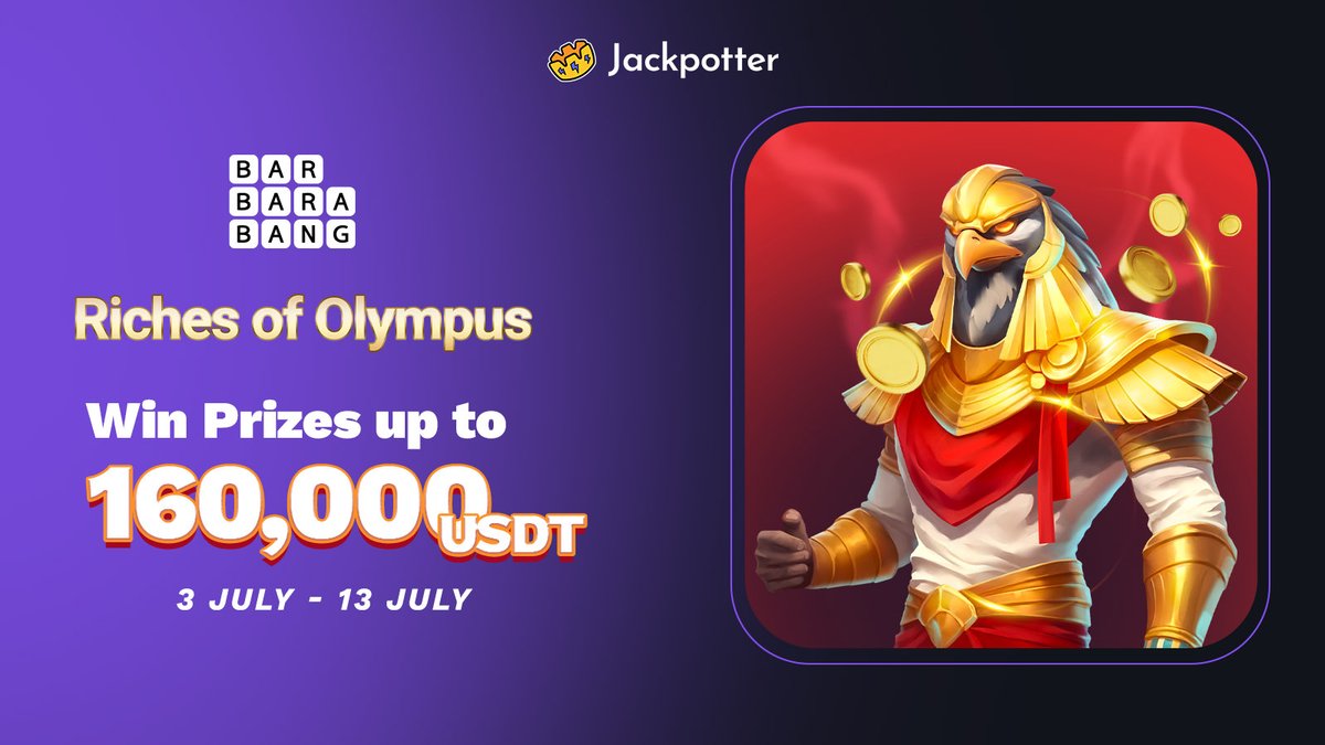 Games promotion agency (@amazongamingd) on Twitter photo ๐๏ธ Riches of Olympus Tournament โก๏ธ
160,000 USDT Prize Pool! ๐ฐ
๐ฐ Play Barbara Bang slots
๐ฅ Climb the leaderboard
๐ Win like a god!
Follow <a href="/jackpotterCOM/">Jackpotter - Community Powered Crypto Casino</a> ๐ฅ๐ฅ
#BarbaraBang #Slots #Casino #Jackpotter #CryptoCasino #crypto ๐๏ธ Riches of Olympus Tournament โก๏ธ
160,000 USDT Prize Pool! ๐ฐ
๐ฐ Play Barbara Bang slots
๐ฅ Climb the leaderboard
๐ Win like a god!
Follow <a href="/jackpotterCOM/">Jackpotter - Community Powered Crypto Casino</a> ๐ฅ๐ฅ
#BarbaraBang #Slots #Casino #Jackpotter #CryptoCasino #crypto