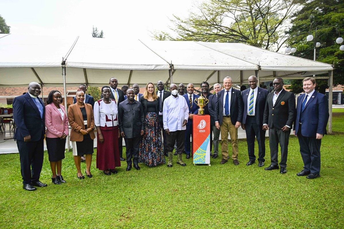 This morning, I welcomed Mr. Herbert Mensah, President of Rugby Africa, and his delegation to Uganda. I thanked them for including us in the Webb Ellis Rugby World Cup Trophy tour ahead of the 2025 Rugby Africa Cup. Rugby is vigorous and excellent for fitness, but more
