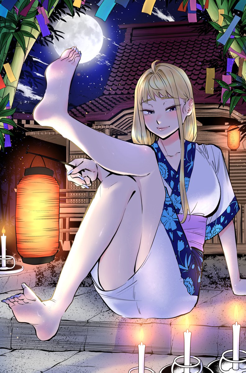 ikada_kai's tweet photo. 七夕冬木さんイラスト🎋

こちらは第59話の扉絵を単行本特典の際にカラー着彩したものです🕯️

連載中に七夕イラストはこれしか描いてない気がするので珍しいかもです🤤

#道産子ギャル　#どさこい
#どさこい過去絵集 https://t.co/yKl8ds3LdR