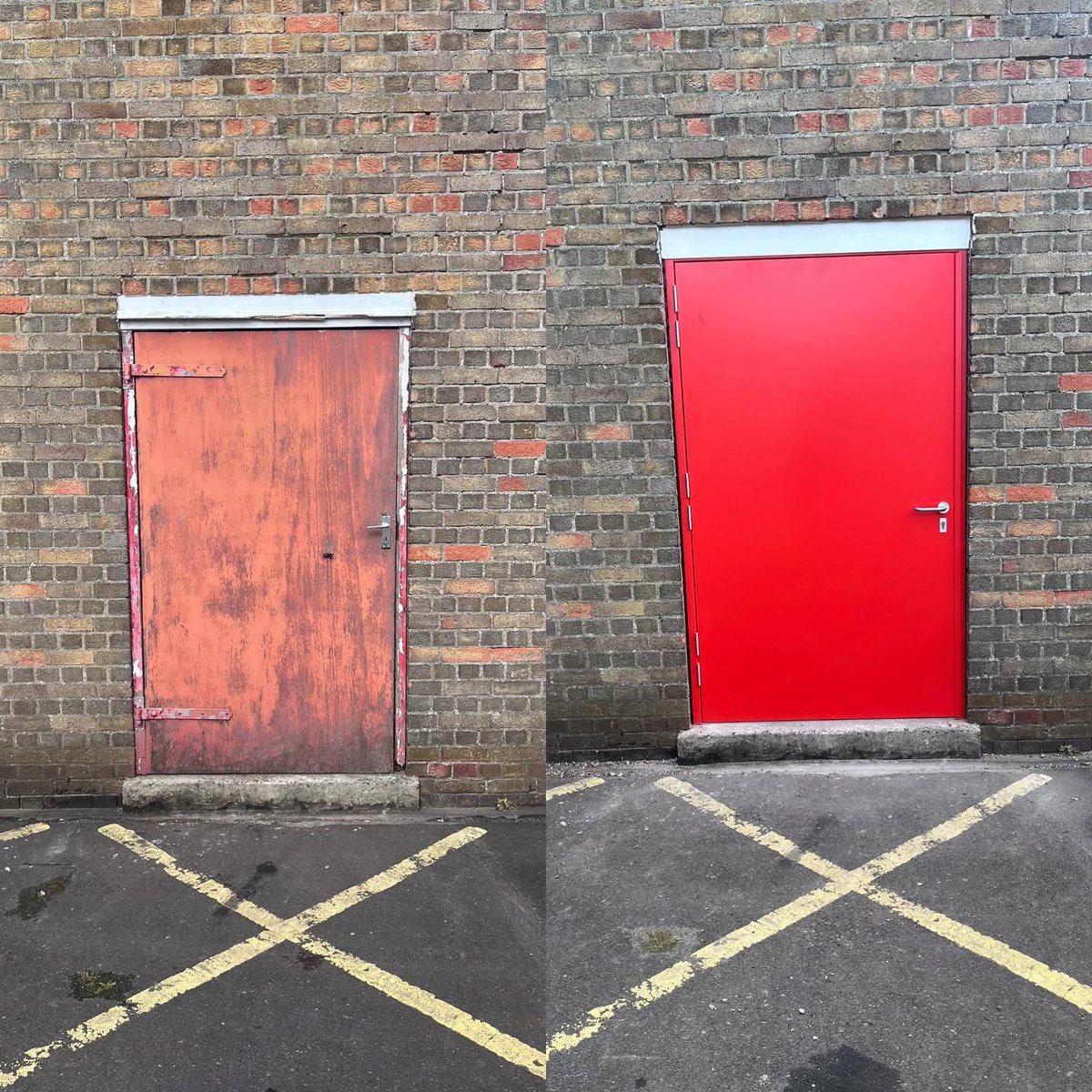 Some before and after shots of steel security doors we have installed at Preston Fire Station.
I think you will agree the transformation is amazing, our customer now has a set of doors that function correctly and are secure.
We completed this project on behalf of Houltons.