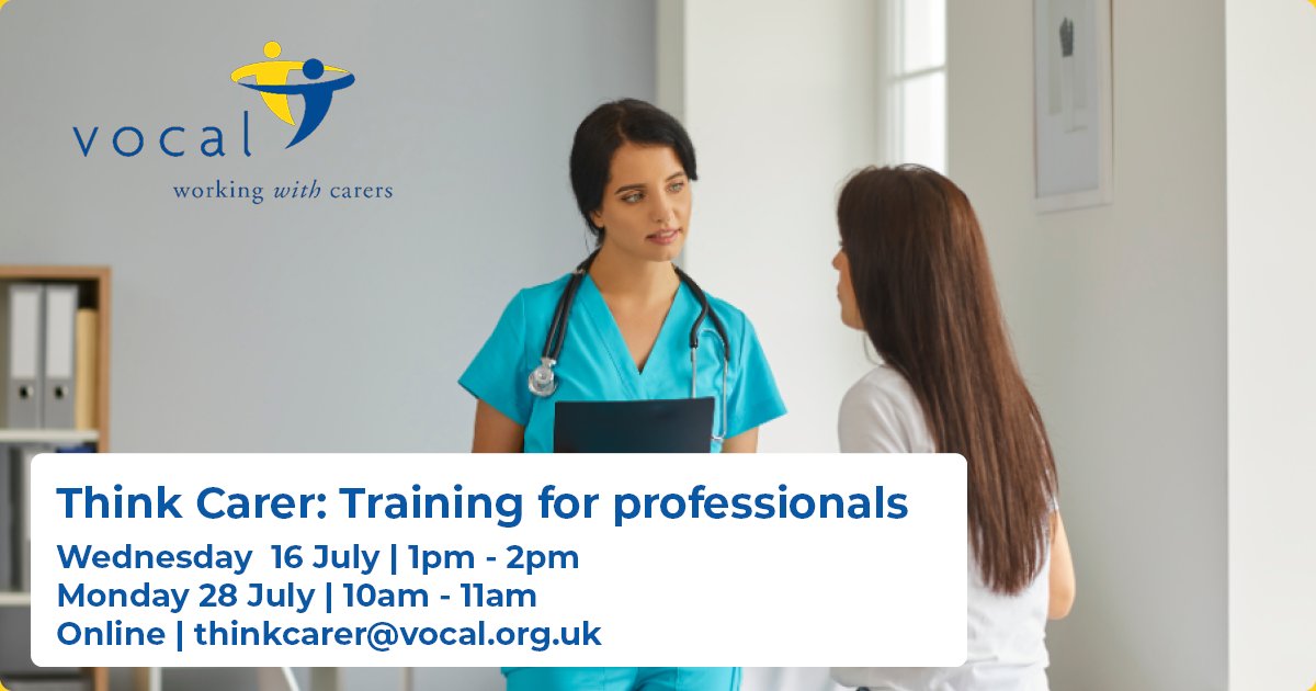 Our free Think Carer sessions train health and social care practitioners to identify and support unpaid carers.

Edinburgh practitioners can join two free sessions in July, book your spot here: ow.ly/qll350Wbsix