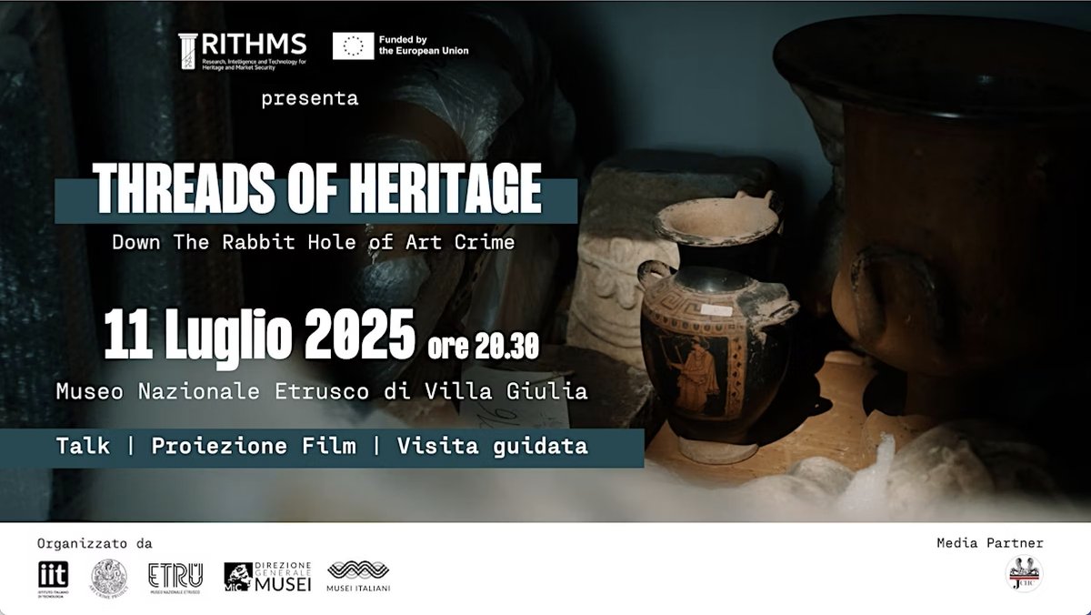 The Journal of Cultural Heritage Crime (@journalchc) on Twitter photo π #savethedate
#Docufilm π»πππππ
π ππ π―πππππππ (<a href="/RITHMS_EU/">RITHMS_EU</a>).
Al Museo Nazionale Etrusco di Villa Giulia un evento speciale contro il traffico illecito di antichitΓ
π journalchc.com/2025/07/07/docβ¦
#JCHC #InfoTPC #mediapartnership #artcrime π #savethedate
#Docufilm π»πππππ
π ππ π―πππππππ (<a href="/RITHMS_EU/">RITHMS_EU</a>).
Al Museo Nazionale Etrusco di Villa Giulia un evento speciale contro il traffico illecito di antichitΓ
π journalchc.com/2025/07/07/docβ¦
#JCHC #InfoTPC #mediapartnership #artcrime