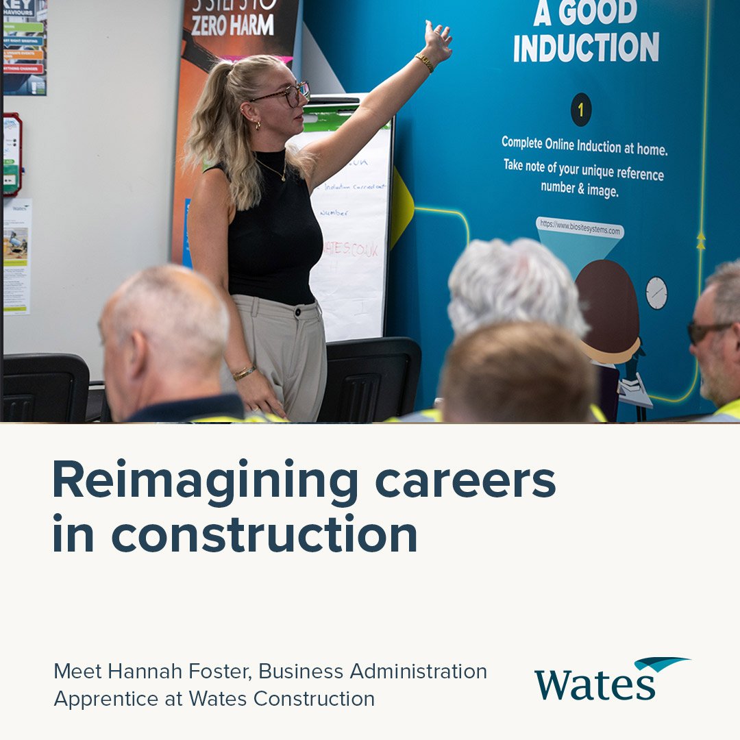 WatesGroup's tweet image. Meet Hannah Foster — 18 and already thriving at the AESC UK Gigafactory project with us.
From site inductions to social impact, she's showing what the future of construction can look like. Find out more: eu1.hubs.ly/H0ly3CZ0
#WomenInConstruction #Apprenticeship #EarlyCareers