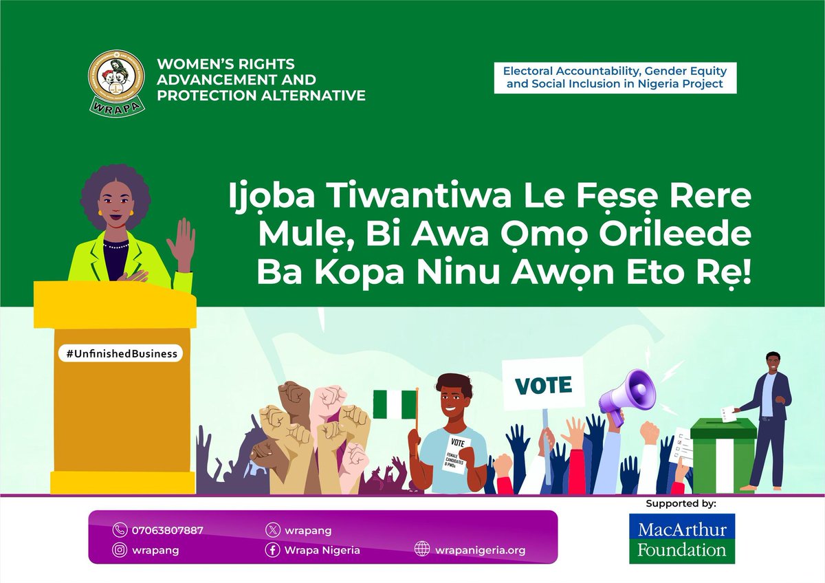 CLPNigeria's tweet photo. Selling or buying votes isn’t strategy it’s sabotage.
Democracy needs YOU to show up and speak out.
Say NO to vote trading. Say YES to fairness & accountability.
#UnfinishedBusiness #VoteNotForSale #WRAPA #NigeriaVotes #CivicAction #GenderInclusion https://t.co/lclraNHUNa