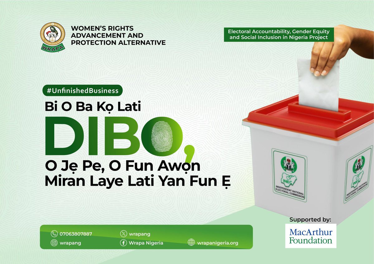CLPNigeria's tweet photo. Selling or buying votes isn’t strategy it’s sabotage.
Democracy needs YOU to show up and speak out.
Say NO to vote trading. Say YES to fairness & accountability.
#UnfinishedBusiness #VoteNotForSale #WRAPA #NigeriaVotes #CivicAction #GenderInclusion https://t.co/lclraNHUNa