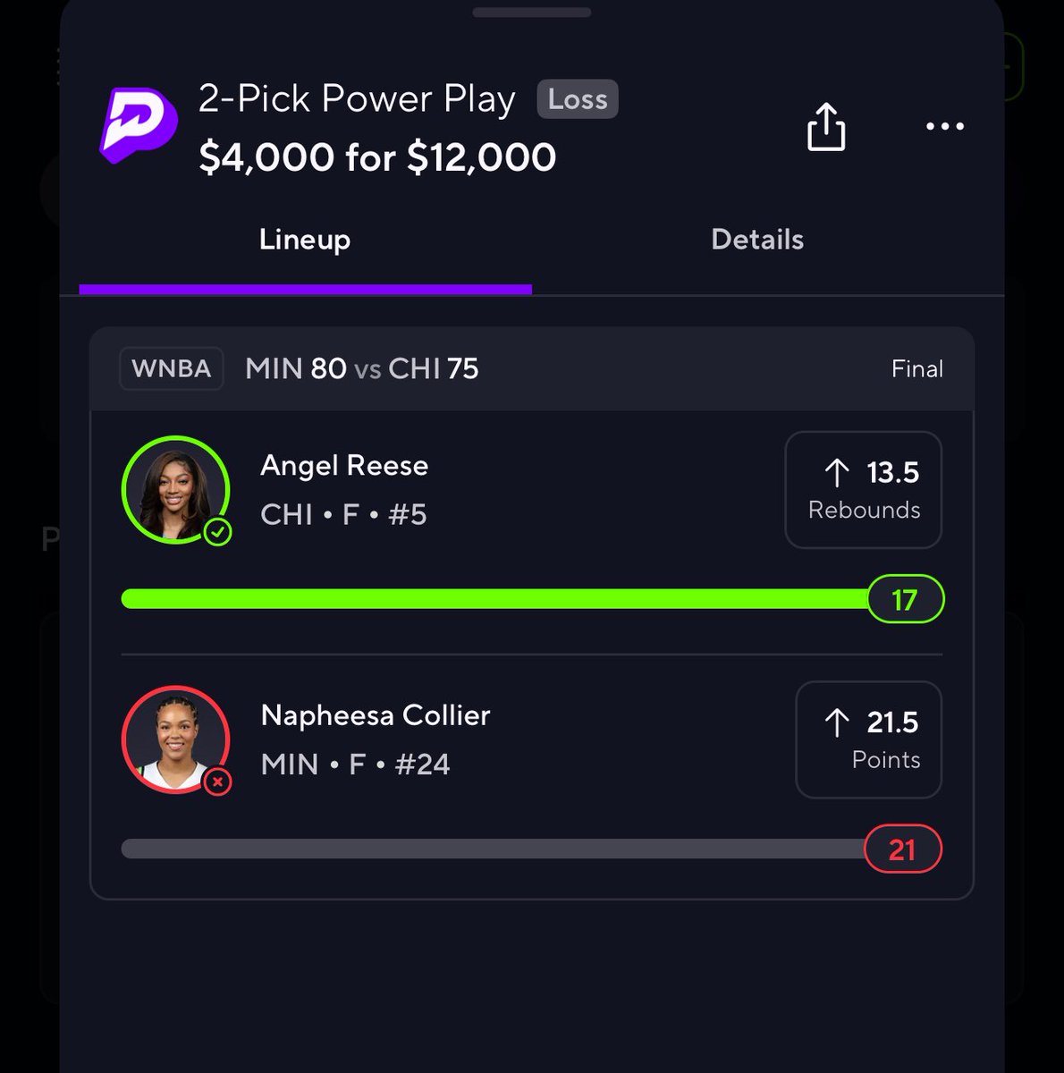 I thought WNBA would be a lock 😥