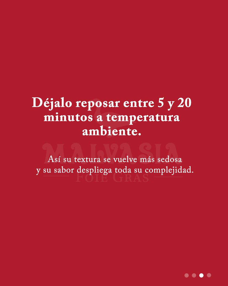 FoieMalvasia's tweet image. 📌 Un consejo Malvasía que lo cambia todo: El foie gras debe salir del frigorífico con tiempo… si quieres disfrutarlo como merece.
Déjalo reposar entre 5 y 20 minutos a temperatura ambiente antes de servir. 
#Malvasía #FoieGras #ConsejosGourmet #AltaCocina #CulturaGastronómica