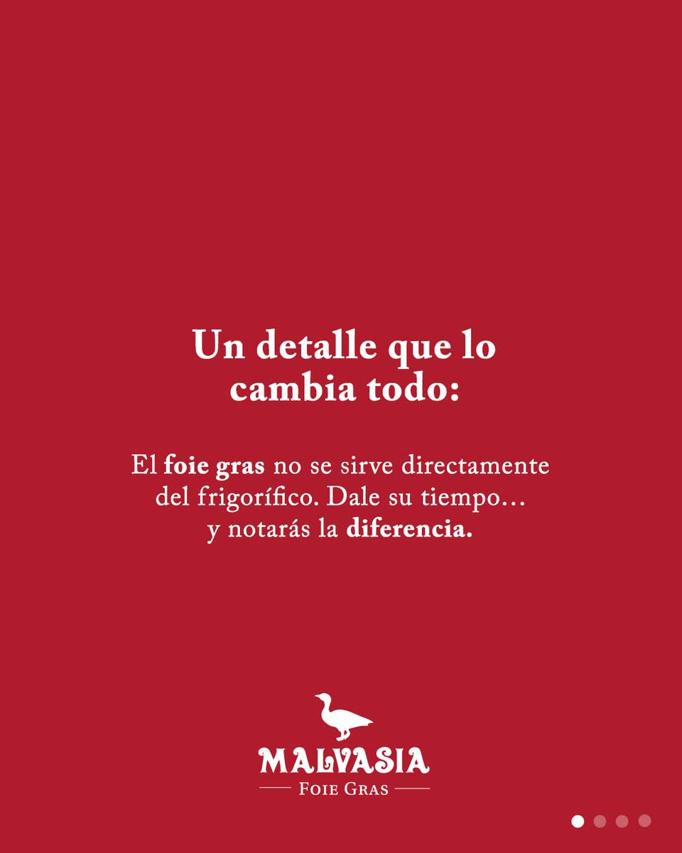 FoieMalvasia's tweet image. 📌 Un consejo Malvasía que lo cambia todo: El foie gras debe salir del frigorífico con tiempo… si quieres disfrutarlo como merece.
Déjalo reposar entre 5 y 20 minutos a temperatura ambiente antes de servir. 
#Malvasía #FoieGras #ConsejosGourmet #AltaCocina #CulturaGastronómica