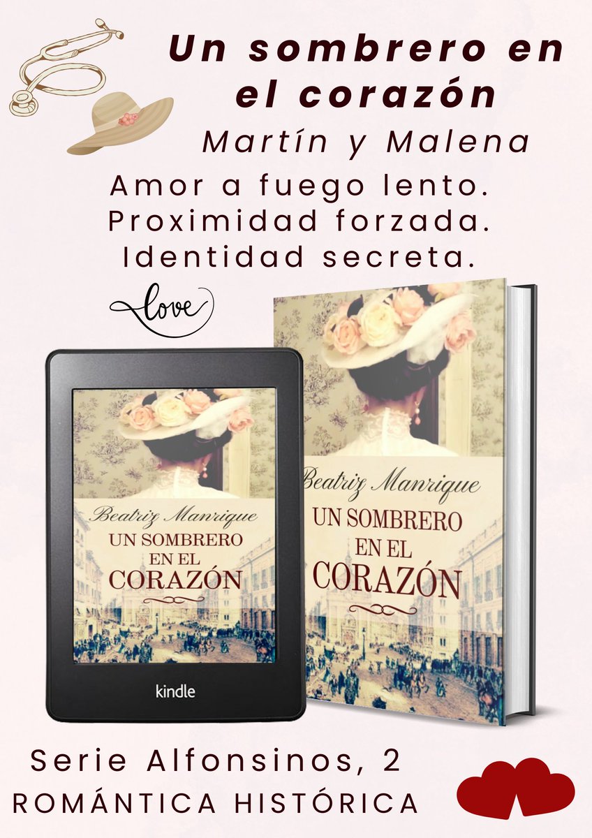 Martín ❤️ Malena
Él, médico de la alta sociedad, bastardo y tío del marqués de Andrada. Ella, sombrerera, huérfana y con dos hermanas menores a su cargo.
Sus caminos se cruzarán inesperadamente una madrugada de junio de 1875...

#UnSombreroEnElCorazón📙 ⤵️
amzn.eu/d/a46IWBD