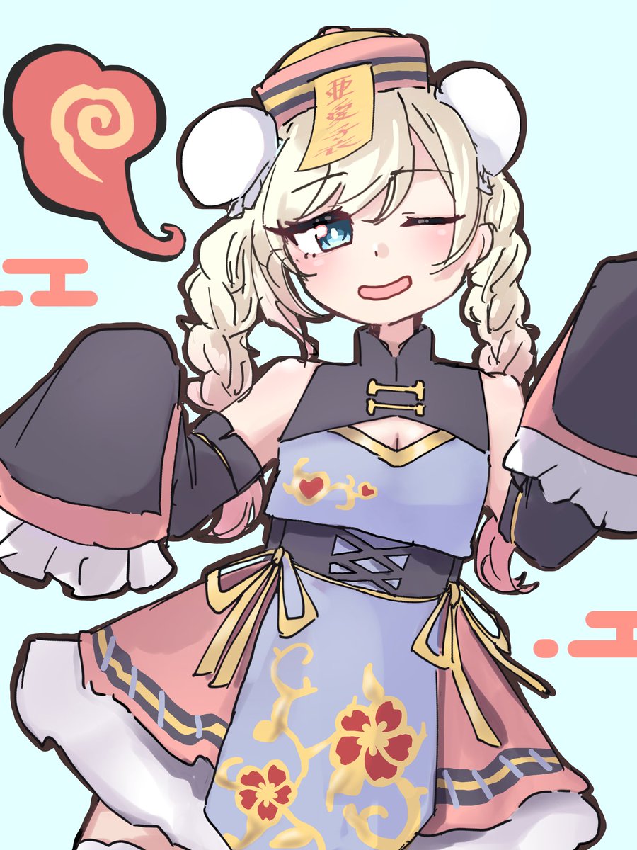 nanome_nm2's tweet image. ファンシーなキョンシーのあー子ちゃん
#100カノファンアート