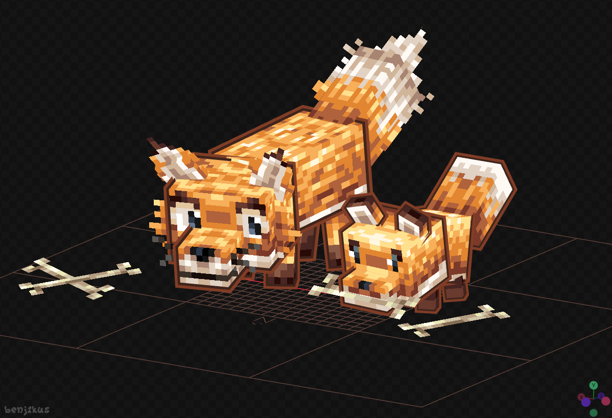 benj1kuss's tweet image. [Animals practice]  - Foxes

Made in @blockbench 

#Blockbench #Pixelart #lowpoly #Minecraft #3d #3dmodeling #gamedev #minecraft建築コミュ