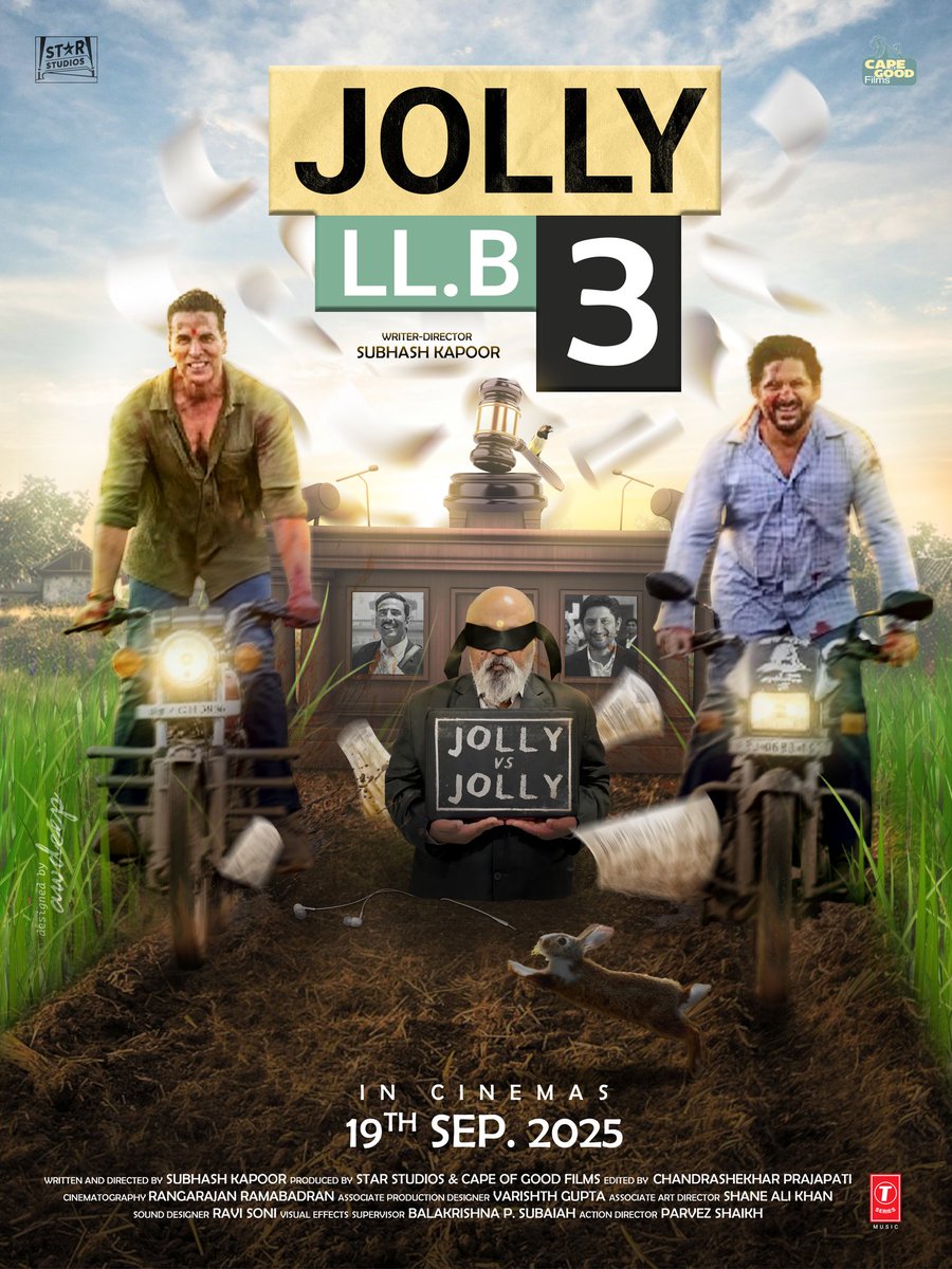 🚨 Courtroom Battle Just Got Bigger ⚖️
#AkshayKumar vs #ArshadWarsi
🔥 JOLLY LLB 3 – The ultimate Jolly vs Jolly showdown is coming!
Directed by Subhash Kapoor, hitting cinemas 19th Sept 2025!💥
#JollyLLB3 #Bollywood #CourtroomDrama #JollyVsJolly
