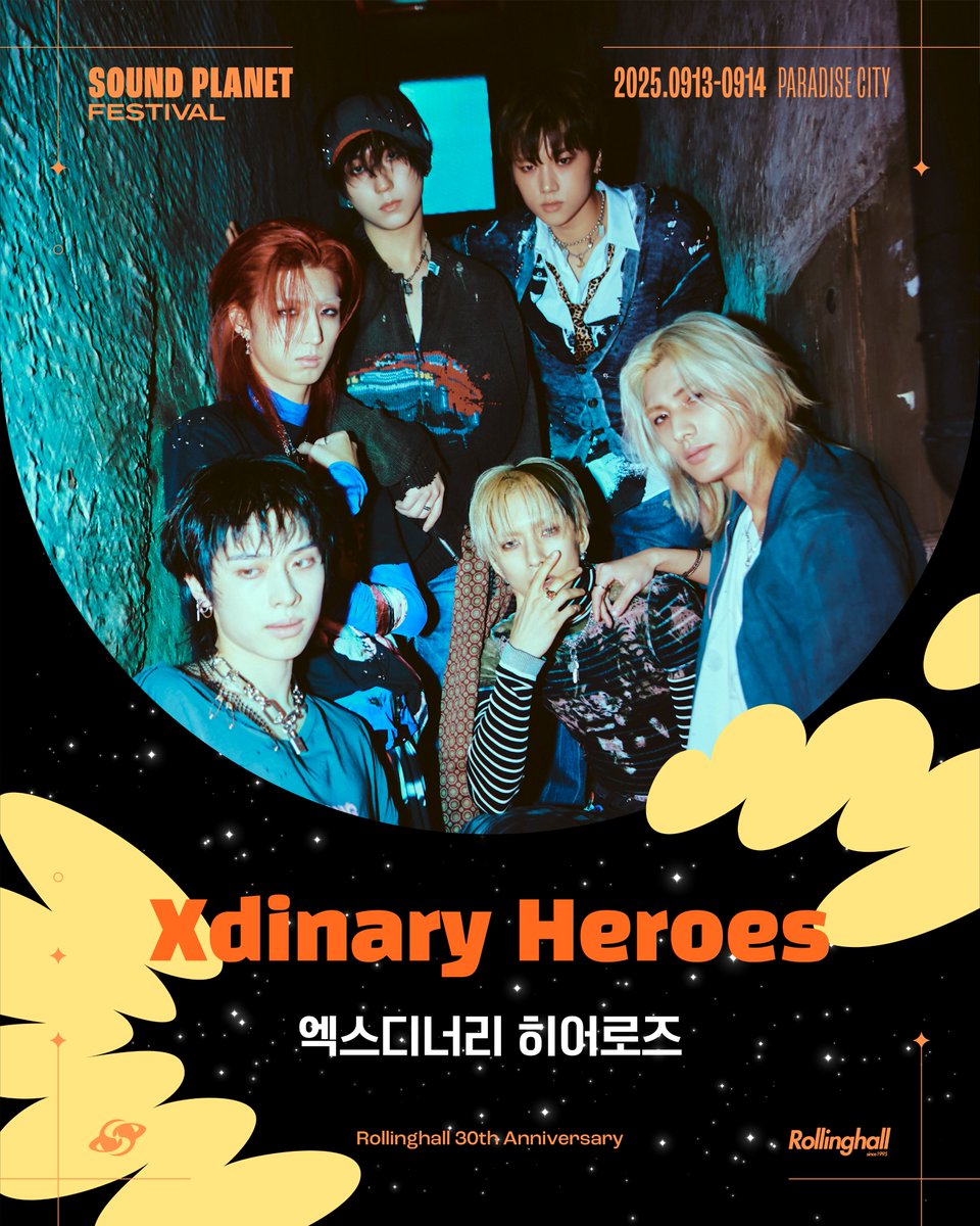 soundplanetfest's tweet image. ✦ Xdinary Heroes 엑스디너리 히어로즈

⁺˚⋆｡°✩₊˚‧⁺ ･ ˖ ·⁺˚⋆｡°✩₊˚‧⁺ ･ ˖ ·

𝐒𝐎𝐔𝐍𝐃 𝐏𝐋𝐀𝐍𝐄𝐓 𝐅𝐄𝐒𝐓𝐈𝐕𝐀𝐋 𝟐𝟎𝟐𝟓
✦ 2025. 09. 13(SAT) – 09. 14(SUN)
✦ 파라다이스시티(PARADISE CITY)