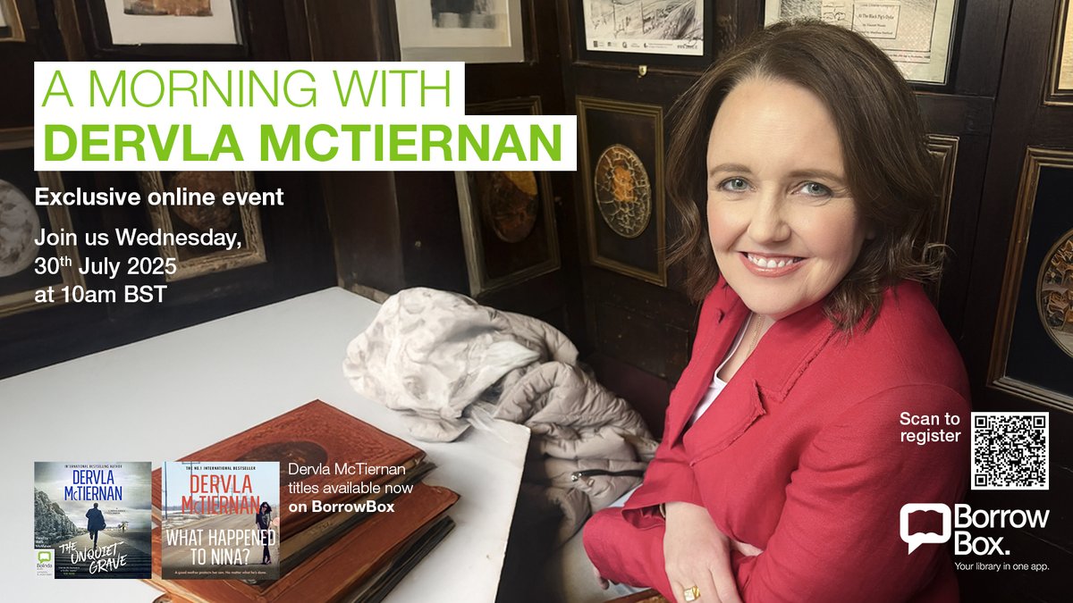 Join your library community for an exclusive online event with Dervla McTiernan on Wednesday, 30th July! Tune in to hear the bestselling author of The Murder Rule as she discusses the latest in her DI Cormac Reilly series, The Unquiet Grave. Sign up here: bolinda.zoom.us/webinar/regist…