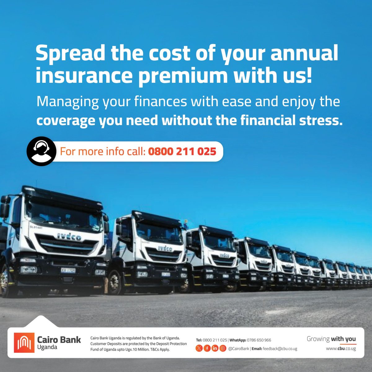 CairoBank's tweet image. Spread your insurance costs with Cairo Bank Insurance Premium Financing.
Easily manage your annual payments and secure your coverage with peace of mind!

#InsurancePremiumFinancing #FinancialEase #CairoWay #GrowingwithYou