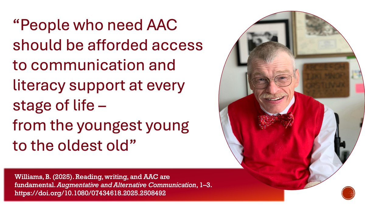 RERC on AAC (@rerconaac) on Twitter photo Bob Williams (2025) describes how “Access to language-based communication and literacy tools is essential to safeguarding and securing human and civil rights” and is especially important for those who use AAC <a href="/Communica1st/">CommunicationFIRST</a>
<a href="/ISAAC_AAC/">ISAAC</a>
<a href="/rrw1957/">bob williams</a>
@Comm_matters Bob Williams (2025) describes how “Access to language-based communication and literacy tools is essential to safeguarding and securing human and civil rights” and is especially important for those who use AAC <a href="/Communica1st/">CommunicationFIRST</a>
<a href="/ISAAC_AAC/">ISAAC</a>
<a href="/rrw1957/">bob williams</a>
@Comm_matters