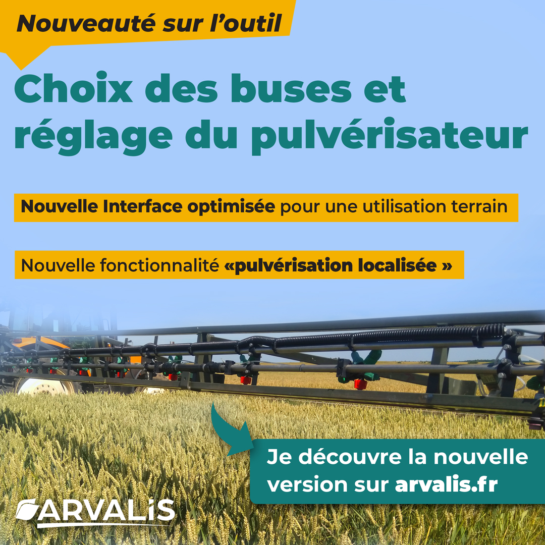 💧 𝗡𝗢𝗨𝗩𝗘𝗔𝗨𝗧𝗘 𝟮𝟬𝟮𝟱 - Optimiser la pulvérisation et limiter le risque de dérive avec la nouvelle version de l’OAD « Choix des buses et réglage du pulvérisateur »
 
(Re)découvrez « 𝗖𝗵𝗼𝗶𝘅 𝗱𝗲𝘀 𝗯𝘂𝘀𝗲𝘀 𝗲𝘁 𝗿𝗲́𝗴𝗹𝗮𝗴𝗲 𝗱𝘂 𝗽𝘂𝗹𝘃𝗲́𝗿𝗶𝘀𝗮𝘁𝗲𝘂𝗿 » ⤵