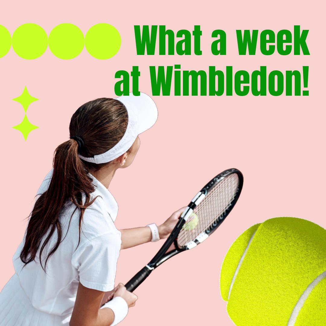 Second week of Wimbledon 🎾 so many seeds have gone - is your fav player still in 🤔 Who do you think will lift🏆 Let us know.

Have a smashing week, here's to it being #game #set #match #domarn #creative #design #accessibility