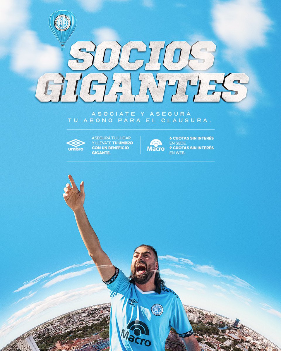 Belgrano (@belgrano) on Twitter photo ASOCIATE Y ASEGURÁ TU ABONO PARA EL CLAUSURA 🪪🏴☠️✅
🙌 Ser socio/a de #Belgrano es algo GIGANTE.
🧵👇 Lo que necesitás saber para asociarte, adquirir tu abono para la fase regular de la <a href="/LigaAFA/">Liga Profesional de Fútbol</a> y acceder al #BeneficioGigante en camisetas.
belgrano.com.ar/abonosclausura… ASOCIATE Y ASEGURÁ TU ABONO PARA EL CLAUSURA 🪪🏴☠️✅
🙌 Ser socio/a de #Belgrano es algo GIGANTE.
🧵👇 Lo que necesitás saber para asociarte, adquirir tu abono para la fase regular de la <a href="/LigaAFA/">Liga Profesional de Fútbol</a> y acceder al #BeneficioGigante en camisetas.
belgrano.com.ar/abonosclausura…