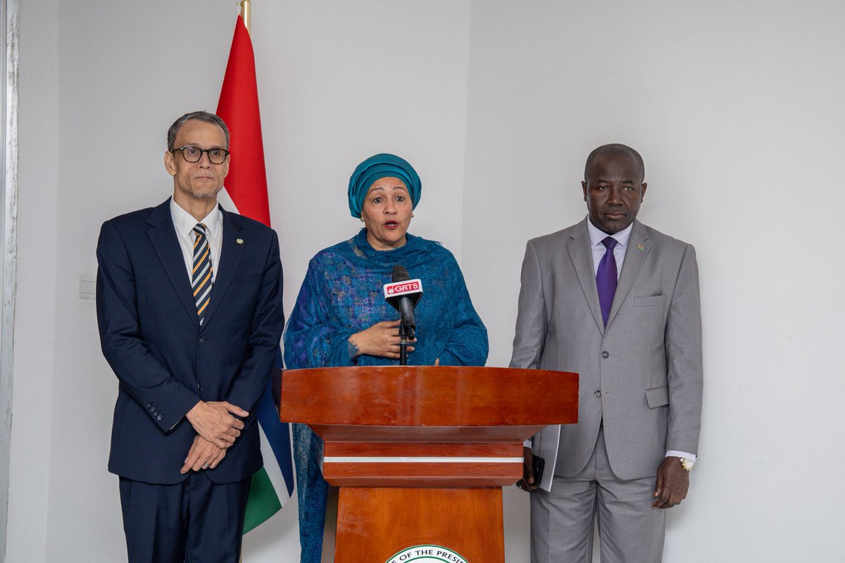 United Nations The Gambia (@ungambia) on Twitter photo Today, the <a href="/UN/">United Nations</a> DSG <a href="/AminaJMohammed/">Amina J Mohammed</a> met with H.E. <a href="/BarrowPresident/">President Barrow</a> to reaffirm the UN’s unwavering commitment to The #Gambia’s development.
Discussions focused on sustainable development priorities, peace consolidation, and our shared vision for sustainable progress. 🇬🇲🇺🇳 Today, the <a href="/UN/">United Nations</a> DSG <a href="/AminaJMohammed/">Amina J Mohammed</a> met with H.E. <a href="/BarrowPresident/">President Barrow</a> to reaffirm the UN’s unwavering commitment to The #Gambia’s development.
Discussions focused on sustainable development priorities, peace consolidation, and our shared vision for sustainable progress. 🇬🇲🇺🇳