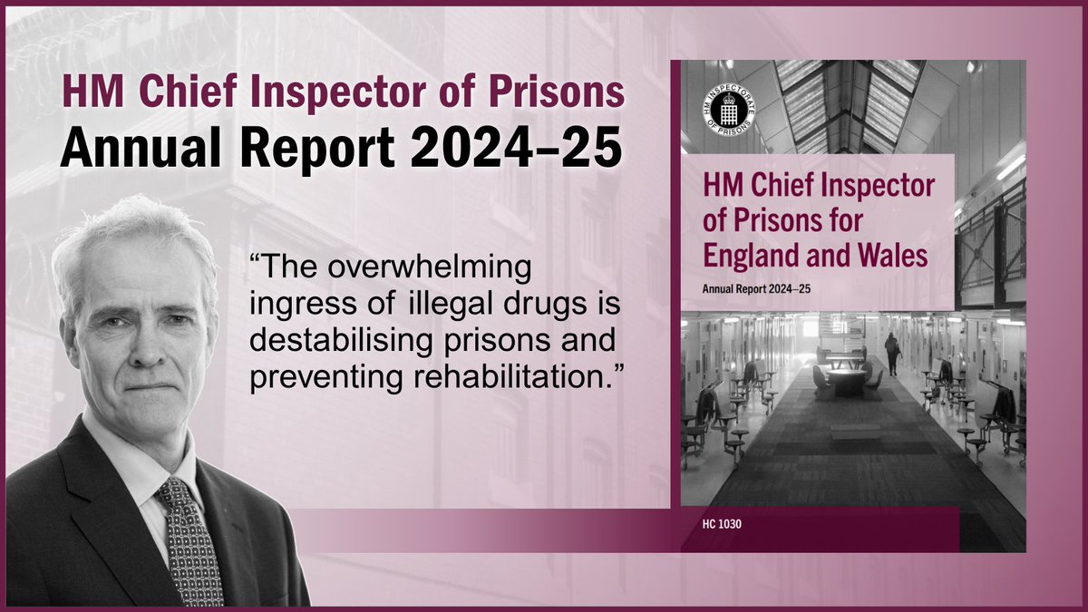 Today we have published HM Chief Inspector of Prisons Annual Report 2024-25. 

Read the report: hmiprisons.justiceinspectorates.gov.uk/hmipris_report…

And the press release: hmiprisons.justiceinspectorates.gov.uk/news/chief-ins…