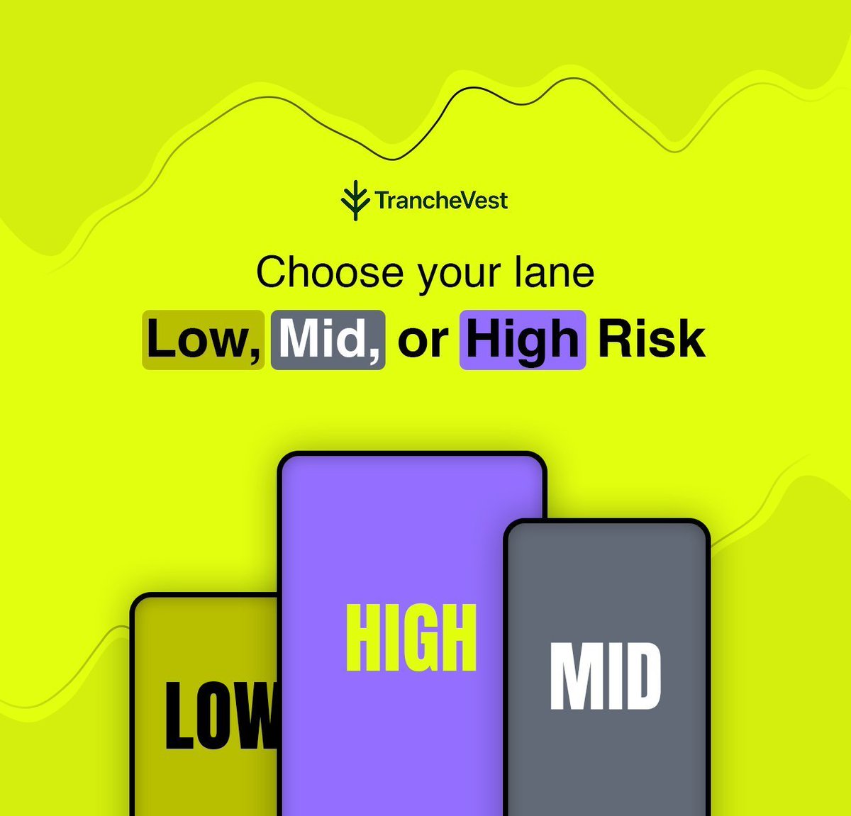 🚦 Choose your lane: Low, Mid, or High risk.

TrancheVest assigns you the perfect strategy based on your risk profile.

🟢 Green = Safe &amp; stable
🔵 Blue = Balanced growth
🔴 Growth = Full-send degen

Let AI guide your journey.

#TrancheVest #SheriffAgent #CryptoAI #Crypto