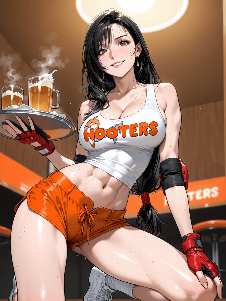 Hooters x Tifa Lockhart #FF7R 
Who ordered the mystery drink?🍺