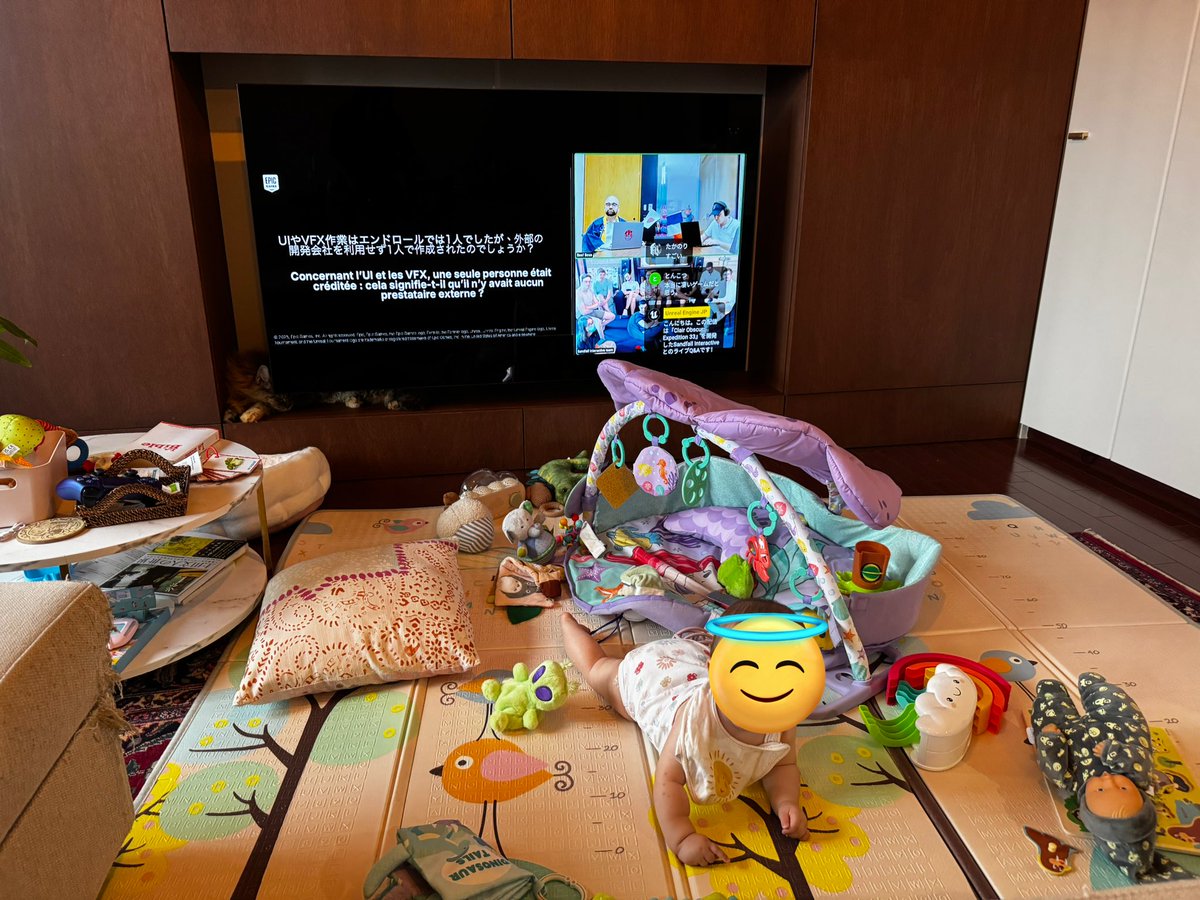 AxRiff's tweet image. ポラちゃんと娘を見守りながら配信を見てくれた妻の写真。
人生っていいものだ、本当に。