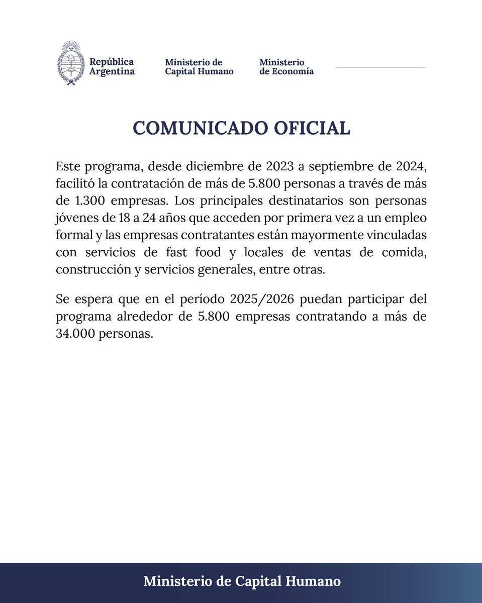 Comunicado oficial.