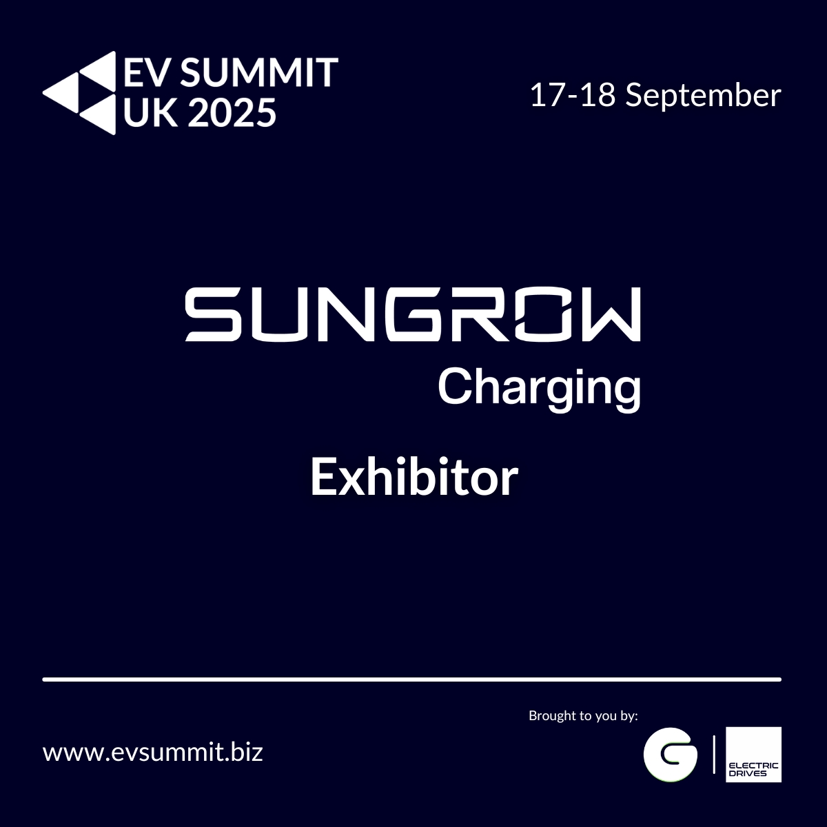 We’re excited to welcome <a href="/Sungrow_Power/">Sungrow</a>  to #EVSUMMIT 2025!

A global leader in solar &amp; storage, Sungrow powers 170+ countries with 740GW+ installed — and now brings its smart EV charging solutions to the UK market.

🔗 Learn more: uk.sungrowpower.com

#EVCharging #Emobility