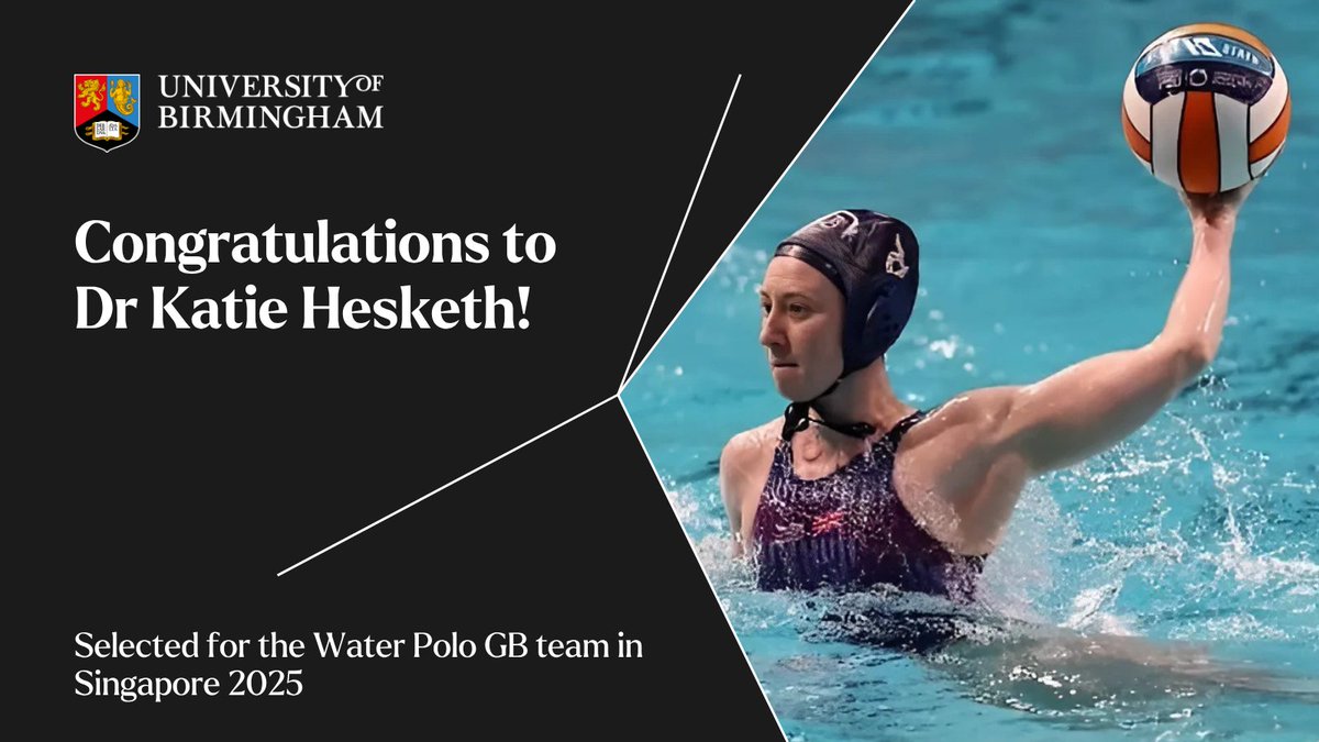 LES_UniBham's tweet image. 🚨 Huge congratulations to Dr Katie Hesketh, Assistant Professor @UBSportExR , on being selected for the GB Women’s Water Polo team heading to Singapore 2025! 🌊💪
A true embodiment of academic + athletic excellence 🇬🇧#TeamUoB #WaterPolo #Singapore2025
birmingham.ac.uk/news/2025/dr-k…