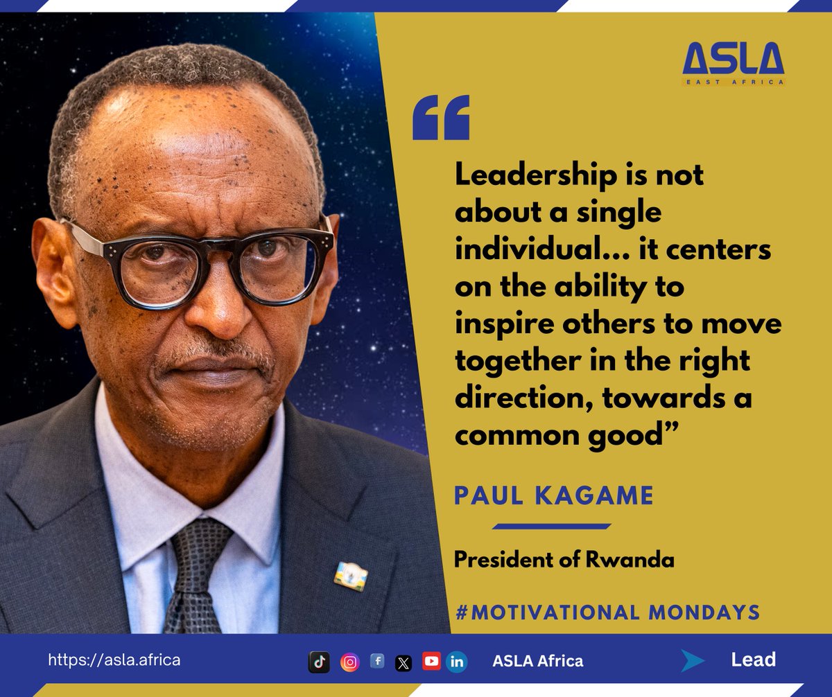 aslaafrica's tweet image. Leadership isn’t about ‘me, myself & I’, it’s about rallying others toward a shared purpose.
As Paul Kagame put it: inspire, unite, elevate. That’s what real leadership looks like.
#ASLAComradeSpotlight #LeadWithPurpose #InspireImpactElevate