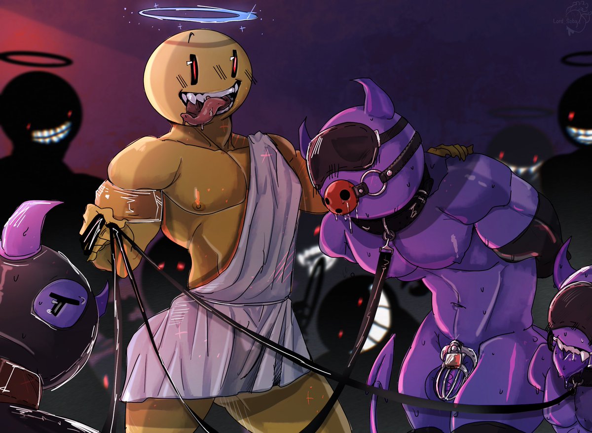 I want to try drawing an angel and a devil emoji with opposite personalities.😇👿