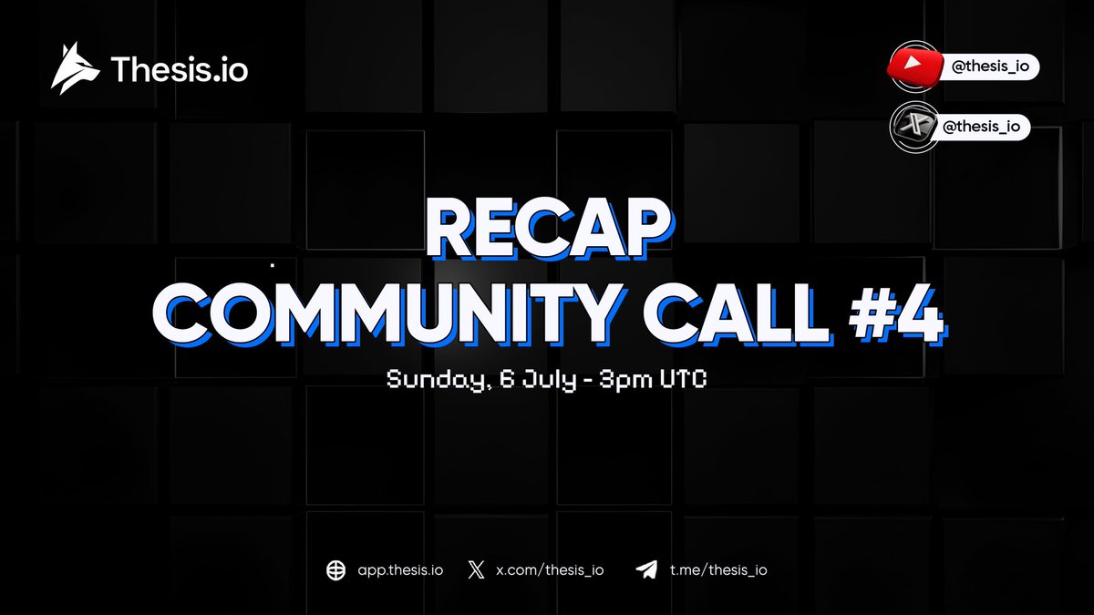 🎙️ Thesis.io Community Call #4 Recap

✅ Live Now
• Mock Trading: Auto-track your PnL &amp; win rates on research-driven trades, no setup needed.
• X Data Integration: 112M+ accounts &amp; 20M+ crypto tweets indexed for early sentiment insights.

🚀 What’s next:
•