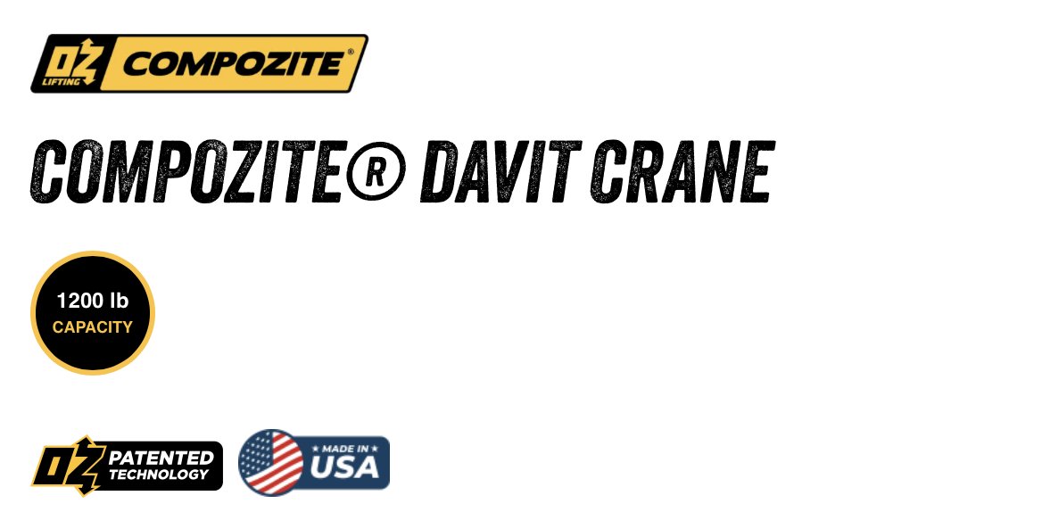 As standard with a manual brake winch, the CompOZite #DavitCrane also offers optional AC and DC electric winches to meet your specific needs. ozliftingproducts.com/product-catego… #DavitCranes