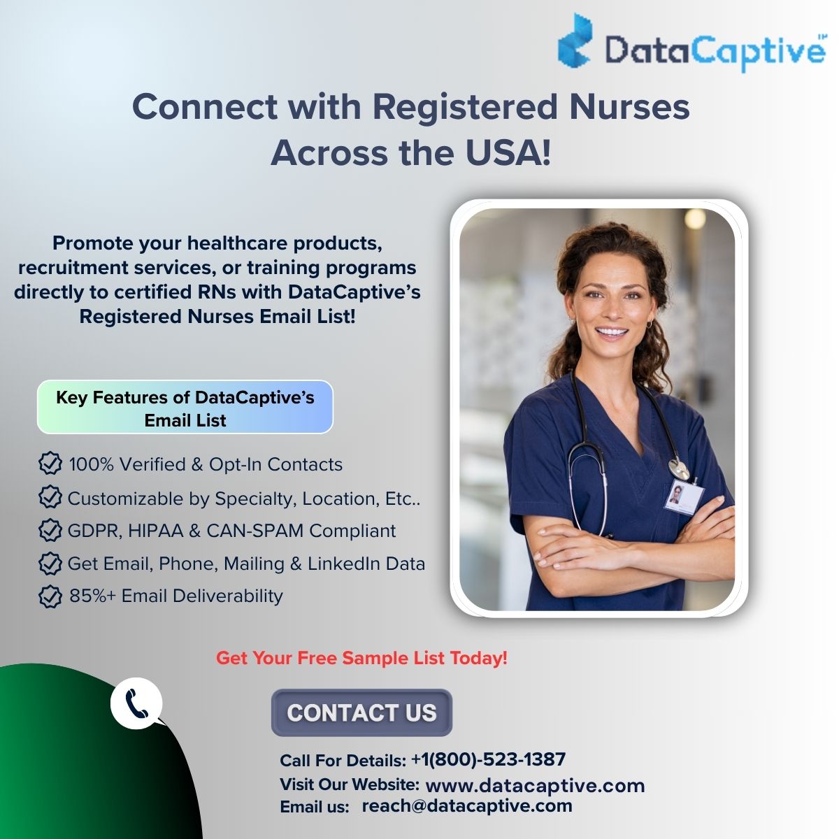 RubyMathew007's tweet image. Want to connect with top RNs across the U.S.?

Get 100% verified, customizable Registered Nurses
Email List from DataCaptive! 🩺

Boost your outreach &amp;amp; ROI today.

Visit:-📩 bit.ly/4lyBMe1

#NurseLeads #HealthcareMarketing #EmailLists #RegisteredNurses #DataCaptive