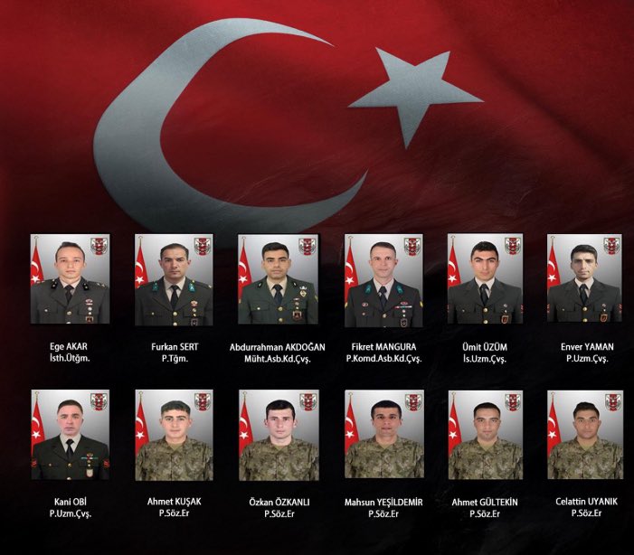 Şehitlerimize Allah’tan rahmet, yakınlarına sabır versin ruhları şad olsun başımız sağ olsun 

Allah ülkemize bir daha böyle acılar yaşatmasın