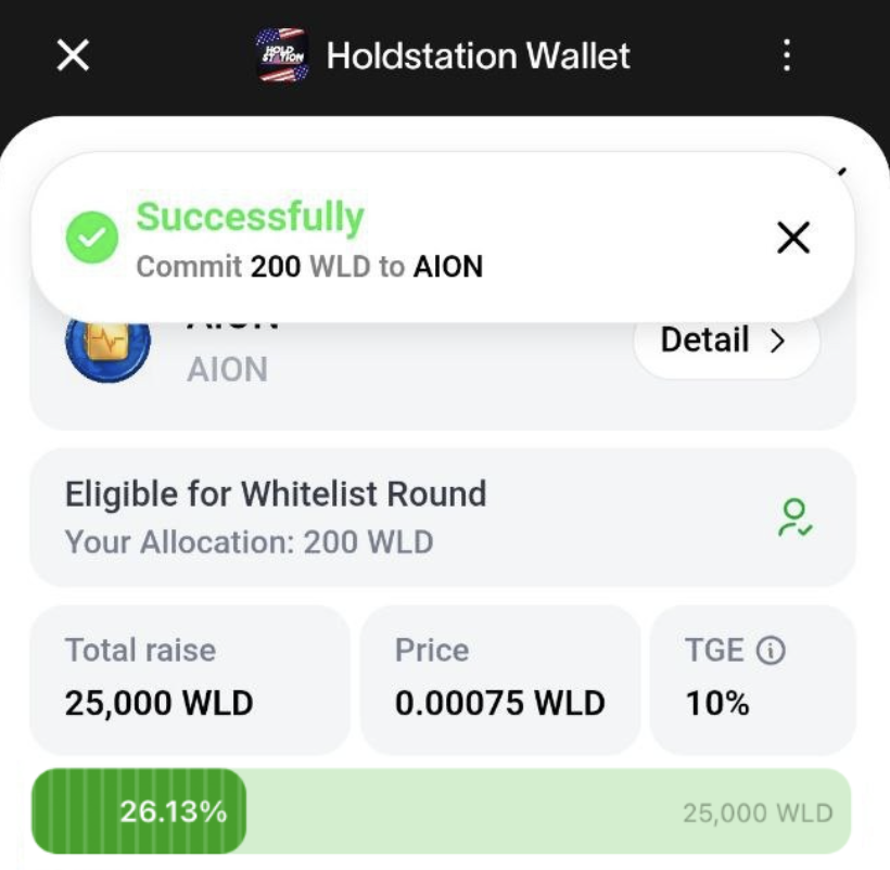 🚨 ¡Venta Privada de $AION en VIVO!

Exclusiva para usuarios activos de Eggs Vault, <a href="/AION_Run/">AION</a> y stakers de $SAMA.

💸 Entra al mejor precio: world.org/mini-app?app_i…

Primero en llegar, primero en acceder!

$WLD #AIONIDO #Holdstation #Worldchain
