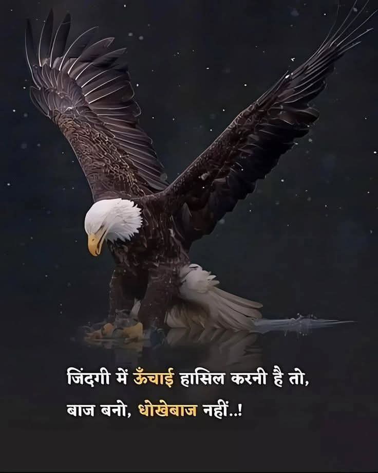 जिंदगी में ऊंचाई हासिल करनी है तो 
बाज़ बनो धोखेबाज नहीं ... see more