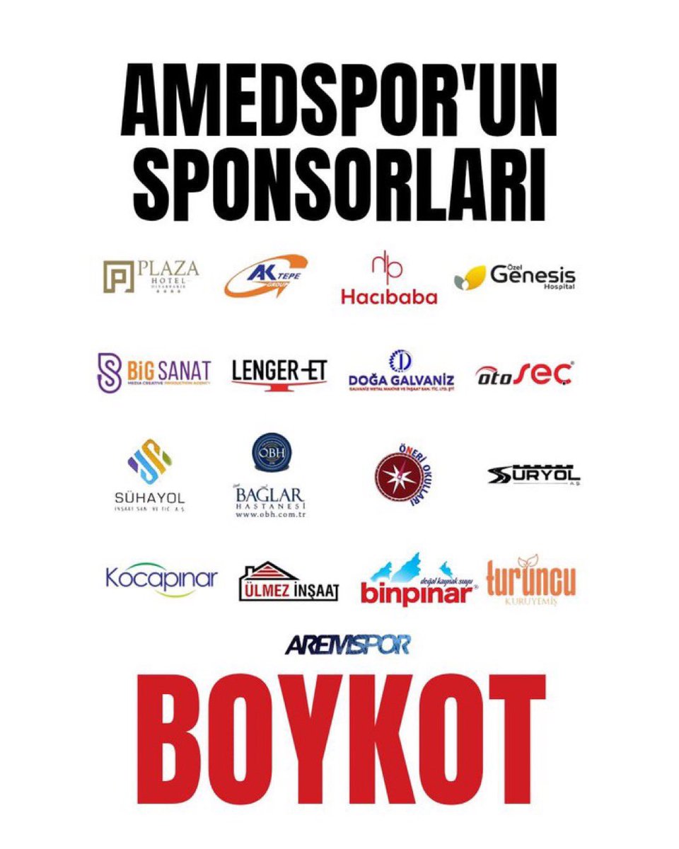 Türk Milliyetçileri, Amedspor'un sponsorlarına boykot çağrısı başlattı.