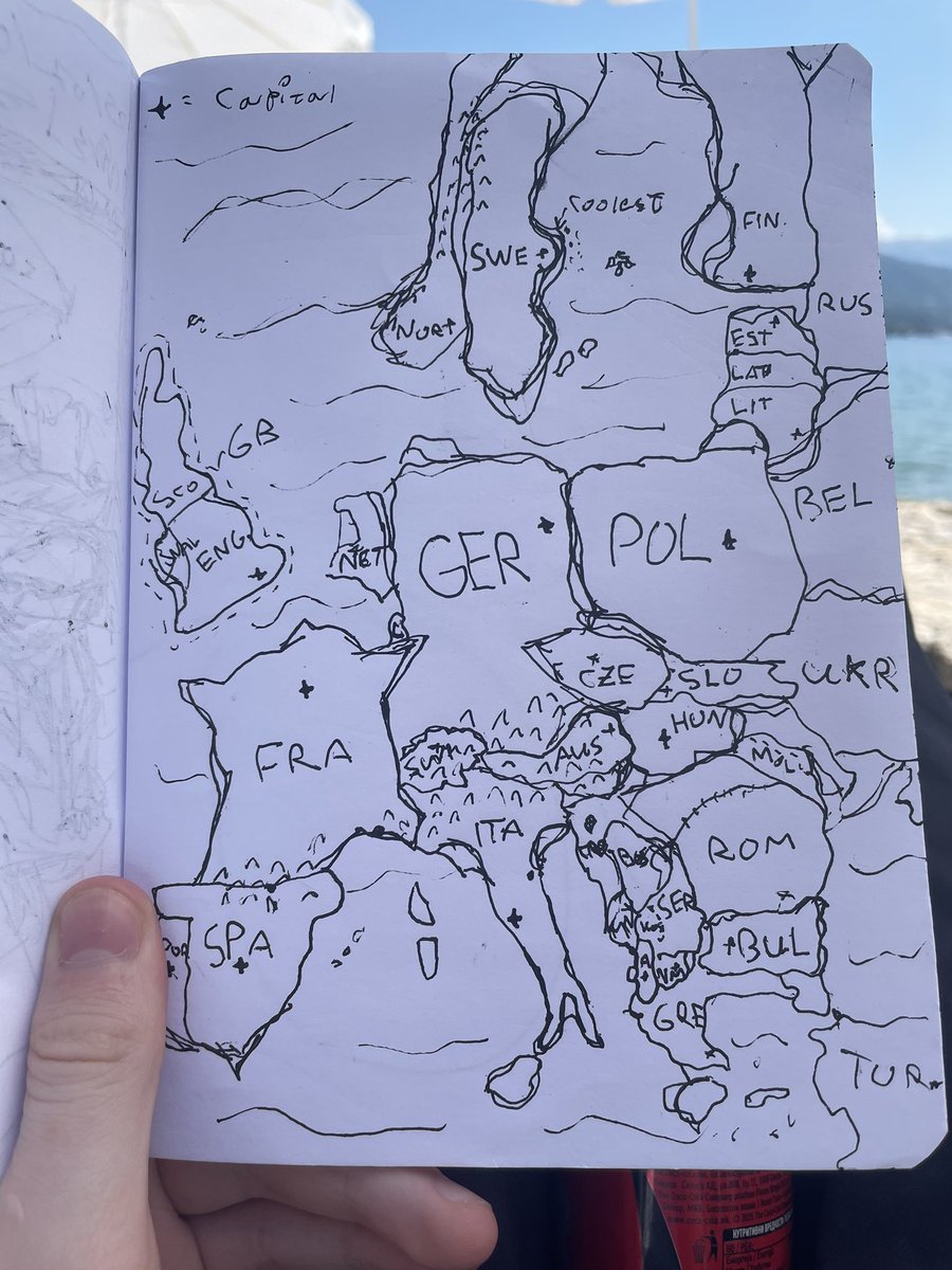 Uberdev3's tweet image. map of europe from memory, pretty accurate.